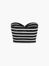 Stripe Twist Crop Strapless Tube Top